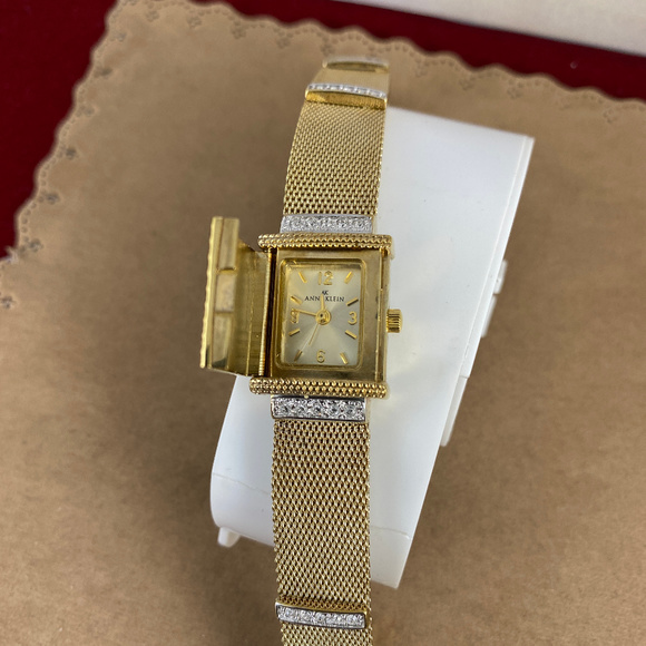 Anne Klein Peak a Boo Gold Mesh Bracelet and Watch main image 7